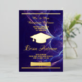 Abschluss Gold Foil Light Announccard Folieneinladung (Stehend vorne)