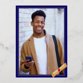 Abschluss Gold Foil Light Announccard Folieneinladung (Rückseite)