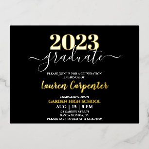 Abschluss Gold-Folie Einladung