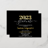 Abschluss Gold-Folie Einladung (Vorderseite/Rückseite)