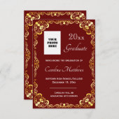 Abschluss Gold Frame Maroon Ankündigung (Vorne/Hinten)