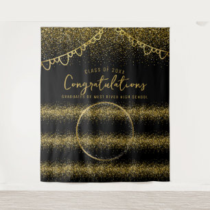 Abschluss Gold Glitzer Celebration Foto Hintergrun Wandteppich