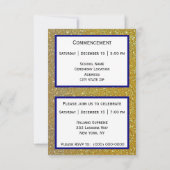 Abschluss Gold Glitzer Navy Blue Ankündigung (Rückseite)