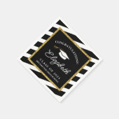 Abschluss Gold Glitzer Script Graduation Party Serviette (Ecke)