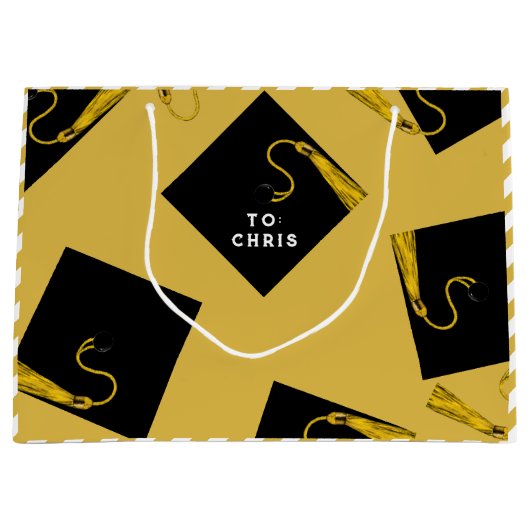 Abschluss Gold Große Geschenktasche Geschenktüte (Vorderseite)