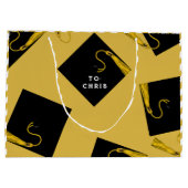 Abschluss Gold Große Geschenktasche Geschenktüte (Rückseite)