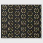 Abschluss Gold Justice Scale Schwert Laurel Wreath Geschenkpapier (Flach)