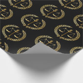 Abschluss Gold Justice Scale Schwert Laurel Wreath Geschenkpapier (Ecke)