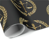 Abschluss Gold Justice Scale Schwert Laurel Wreath Geschenkpapier (Rolleneckpunkt)