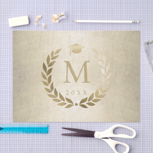 Abschluss Gold Laurel Wreath Class 2023 Seidenpapier (Handwerk)