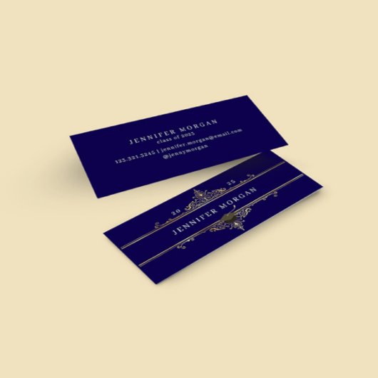 Abschluss Gold Ornament Elegante Name Karte