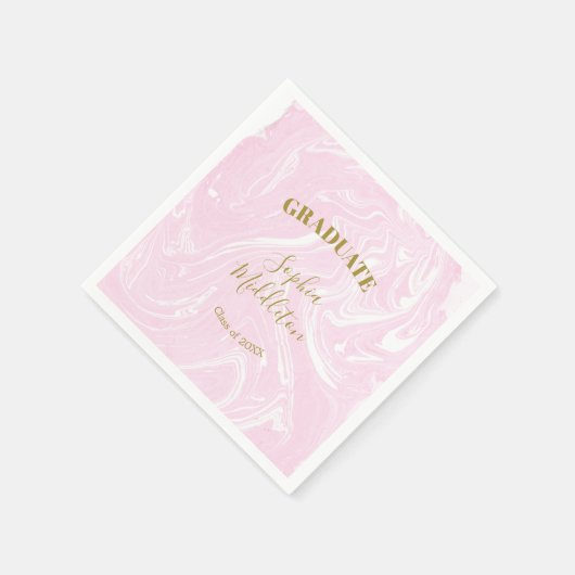 Abschluss Gold Pink Modern Personal Serviette (Ecke)