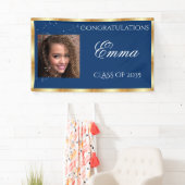Abschluss Gold Satin Custom Foto Banner (Insitu)