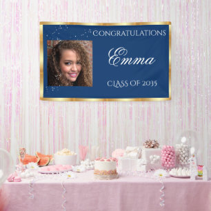 Abschluss Gold Satin Custom Foto Banner
