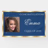 Abschluss Gold Satin Custom Foto Banner (Horizontal)