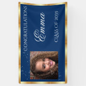 Abschluss Gold Satin Custom Foto Banner (Vertikal)