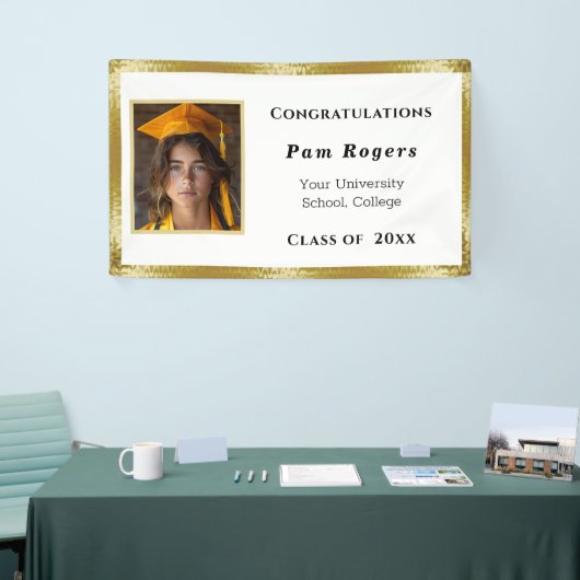 Abschluss Gold Satin Elegant Banner (Messeveranstaltung)