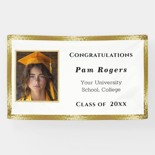 Abschluss Gold Satin Elegant Banner (Horizontal)