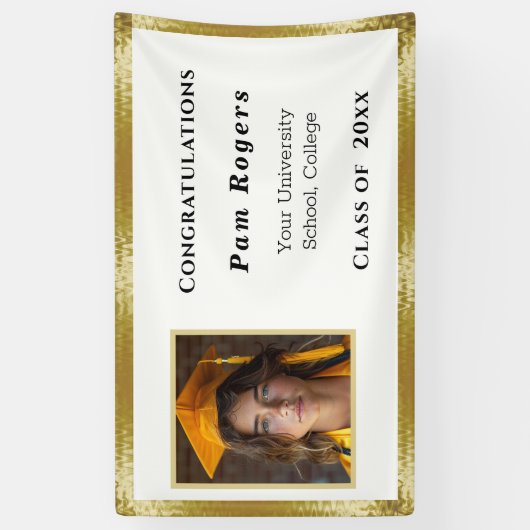 Abschluss Gold Satin Elegant Banner (Vertikal)