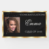 Abschluss Gold Satin Persönliches Foto Banner (Horizontal)