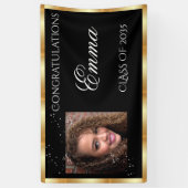 Abschluss Gold Satin Persönliches Foto Banner (Vertikal)