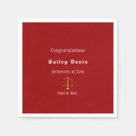 Abschluss Gold Scales of Justice Red Serviette