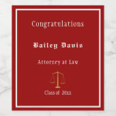 Abschluss Gold Scales of Justice Red Weinetikett (Einzelnes Label)