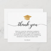 Abschluss Gold Schwarz Dankeschön Karte (Vorne/Hinten)