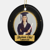 Abschluss-Gold-Stardust-Klasse Schulklasse Foto Keramik Ornament (Links)