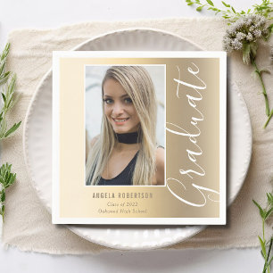 Abschluss Gold Stilvolle Skripte Modernes Foto Par Serviette