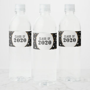 Abschluss Gold und Black Custom Class of 2020 Wasserflaschenetikett