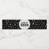 Abschluss Gold und Black Custom Class of 2020 Wasserflaschenetikett (Einzelnes Label)