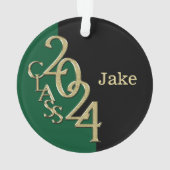 Abschluss Gold und Green 2024 Foto Ornament (Rückseite)