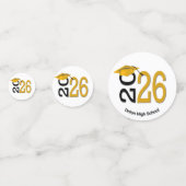 Abschluss Gold und Schwarz 2025 Konfetti (Rückseiten)
