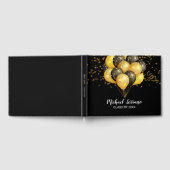 Abschluss Gold und schwarze Balloons und Confetti Gästebuch (Voll)