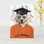 Abschluss Golden Retriever T - Shirt Karte (Gelbe Blume)