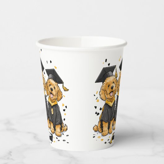 Abschluss Goldendoodle Hunde Pappbecher (Links)