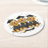 Abschluss Goldendoodle Hunde Runder Pappuntersetzer (Angewinkelt)