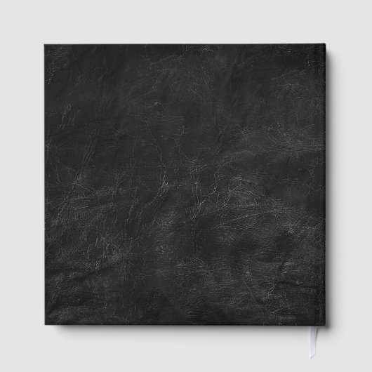 Abschluss-Goldfolie auf schwarzem Leder Gästebuch (Rückseite)