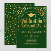 Abschluss - Goldgrün Einladung (Vorne/Hinten)