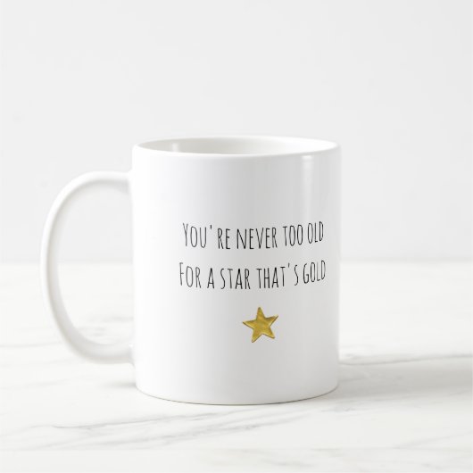Abschluss-Goldstern Gratulation Kaffeetasse (Links)