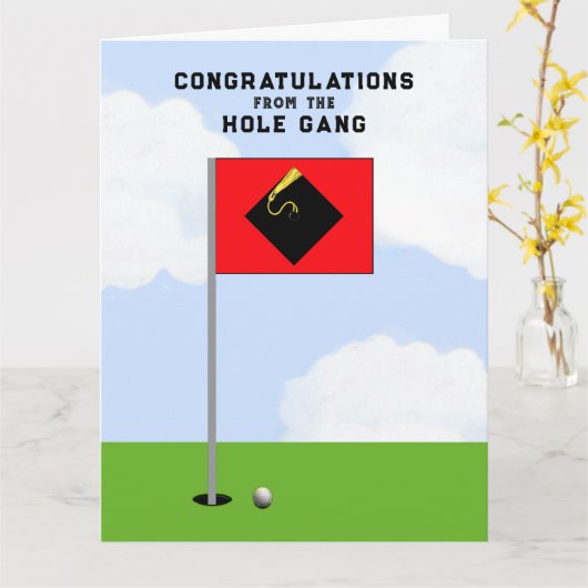 Abschluss Golf Themed Karte (Gelbe Blume)