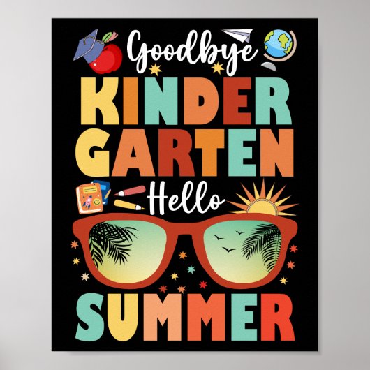 Abschluss Goodbye Kindergarten Hallo Sommer Poster (Vorne)