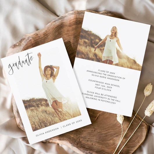 Abschluss Grad Ankündigung Foto Minimalistisch