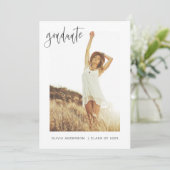 Abschluss Grad Ankündigung Foto Minimalistisch (Stehend Vorderseite)