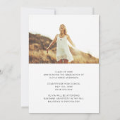 Abschluss Grad Ankündigung Foto Minimalistisch (Rückseite)