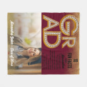 Abschluss Grad Glitzer Gold Spaß Fakten Foto Class Fleecedecke (Vorderseite (Horizontal))