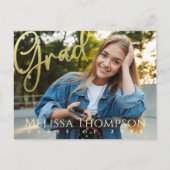 Abschluss Grad Gold Calligraphy Simple Two Foto Postkarte (Vorderseite)