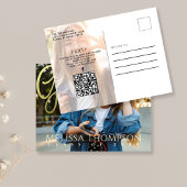 Abschluss Grad Gold Kalligrafie | QR-Code-Website Postkarte