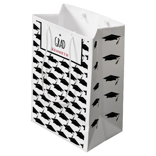 Abschluss Grad Grad Grad Grad Maßgeschneidert Mittlere Geschenktüte (Rückseite Schrägansicht)